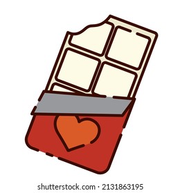 Isolated chocolate bar flat design Vector illustration