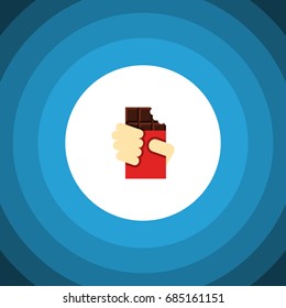 Isolated Chocolate Bar Flat Icon. Shaped Box Vector Element Can Be Used For Chocolate, Shaped, Box Design Concept.