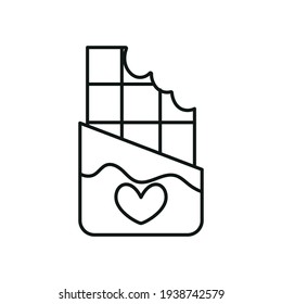 Isolated chocolate bar with hearts. Valentines day - Vector