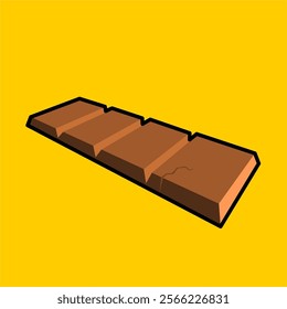 isolated chocolate bar with perspective view