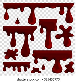 Isolated chocolate blots, splashes and smudges. Vector set 