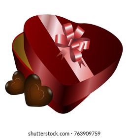 Isolated chocolate box on a white background, vector illustration