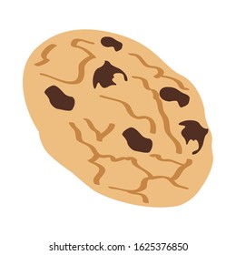 Isolated chocolate chip cookie. Bakery product - Vector illustration