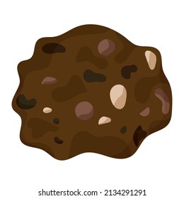 Isolated chocolate dessert with dried nuts Vector