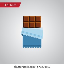 Isolated Chocolate Flat Icon. Bitter Vector Element Can Be Used For Chocolate, Shaped, Bitter Design Concept.