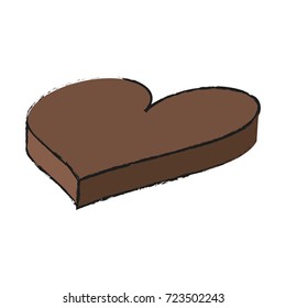 Isolated chocolate heart design