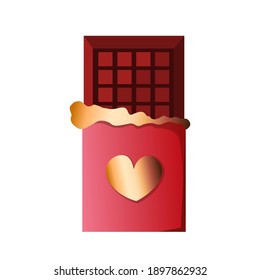 Isolated chocolate icon flat style colorful cartoon illustration