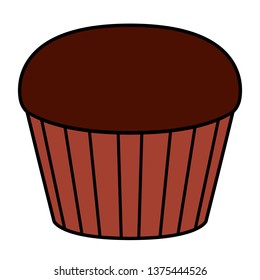 Isolated chocolate muffin icon. Vector illustration design