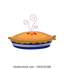 isolated chocolate tart on a white background