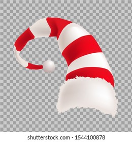 
Isolated christmas attribute object. Vector illustration of a striped hat of Santa Claus.