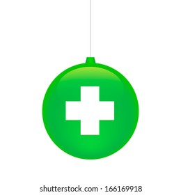 An isolated christmas ball with icon