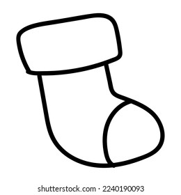 Icono de botas de navidad aisladas Icono de diseño plano Ilustración vectorial