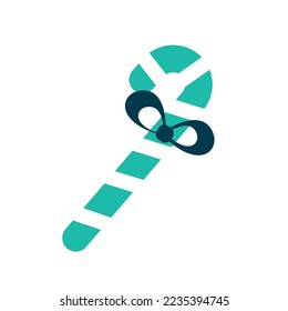 Isolated christmas candy cane sketch icon Vector