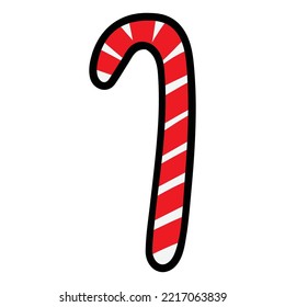 Isolated Christmas Candy Cane Vector Illustration for Christmas element