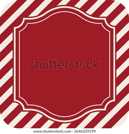 Isolated Christmas candy stripe Label template