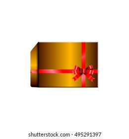 Isolated christmas gift on a white background, Vector illustration