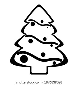 Einziger Weihnachtsmütze mit Baumform. Vektorgrafik