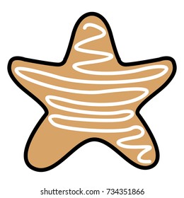 Isolated christmas gingerbread on a white background, Vector illustration