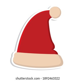 Isolated christmas hat icon. Christmas decoration - Vector
