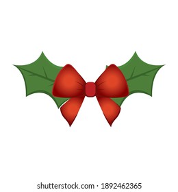 Isolated christmas holly. Christmas decoration - Vector illustration