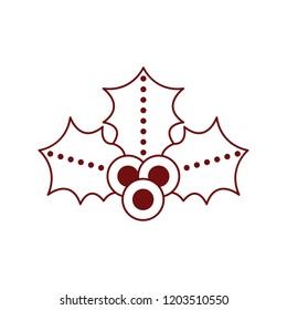 Isolated christmas holly leaf icon. Vector illustration design