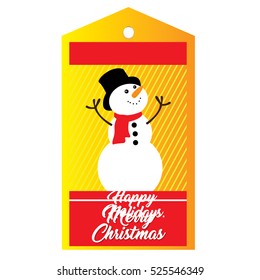 Isolated christmas label with a snowman, Vector illustration