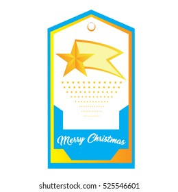 Isolated christmas label with a star, Vector illustration
