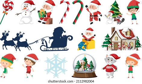 Isolated Christmas Objects And Elements Set illustration
