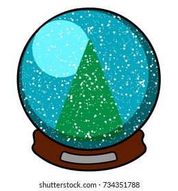 Isolated christmas ornament with a tree, Vector illustration