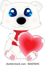 isolated Christmas Polar Bear