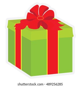 Isolated christmas present on a white background, Vector illustration