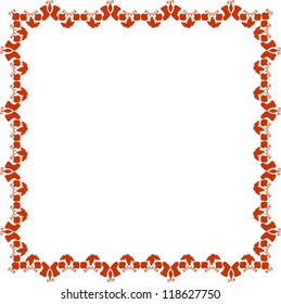 Isolated Christmas Red Frame on White Background, Vector Illustration