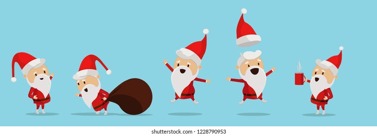 Isolated Christmas Santa Claus in a flat design. Vector illustration of a flat design