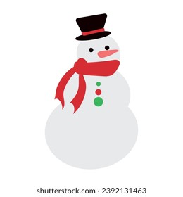 Isolated christmas snowman character sketch icon Vector illustration