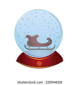 an isolated christmas toy with a sleigh inside of it