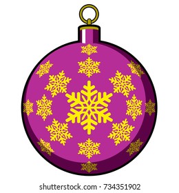 Isolated christmas tree ball on a white background, Vector illustration