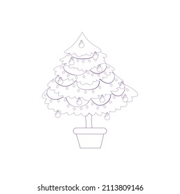 Isolated christmas tree with balls Vector illustration