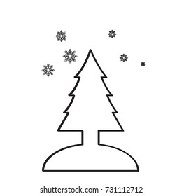Isolated christmas tree icon on a white background, Vector illustration