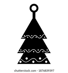 Isolated christmas tree icon with ornaments. Vector illustration