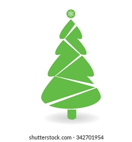 Isolated christmas tree on a white background