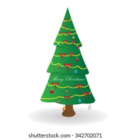 Isolated christmas tree on a white background