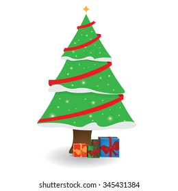 Isolated Christmas tree on a white background