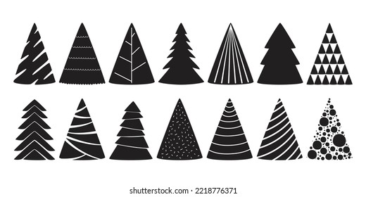 Isolated Christmas Tree Set, Vector, Illustration