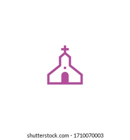 Isolated Church Emoji, Vector Flat Icon, Emoticon