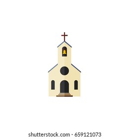 Isolated Church Flat Icon. Building Vector Element Can Be Used For Church, Building, Catholic Design Concept.