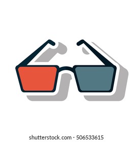 Isolated cinema 3d glasses design
