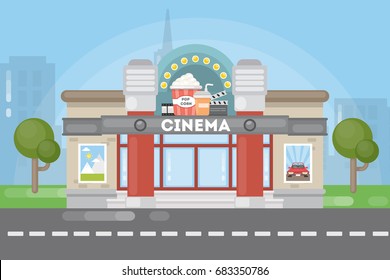 Isolated Cinema Building.