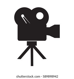 Isolated cinema camera icon on a white background, Vector illustration