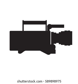 Isolated cinema camera icon on a white background, Vector illustration