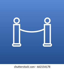 Isolated Cinema Fence Outline Symbol On Clean Background. Vector Barrier Rope Element In Trendy Style.